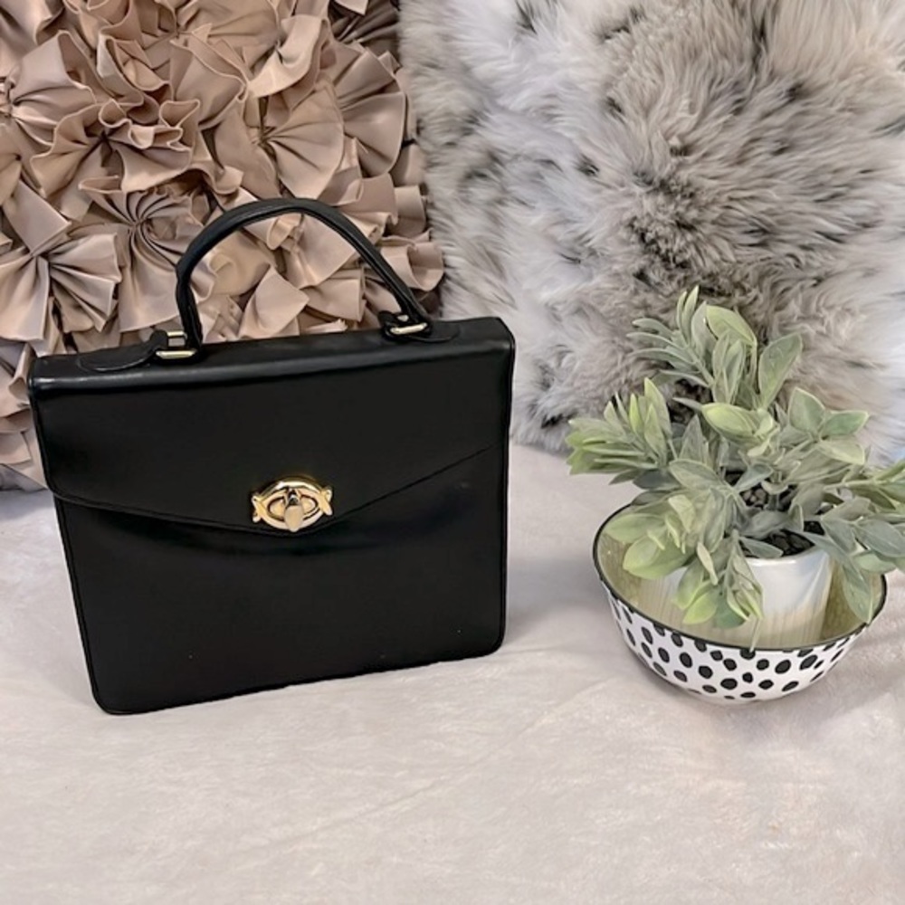 GIANII BERNINII Women’s Vintage Black Leather Clutch Bag Purse - Picture 11 of 11